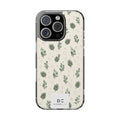 Green Botanical Clear MagSafe Compatible iPhone Case—