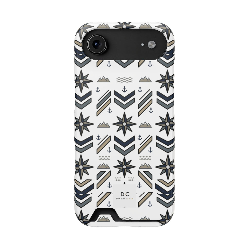 Nautical Compass iPhone/Samsung Card Holder Case—
