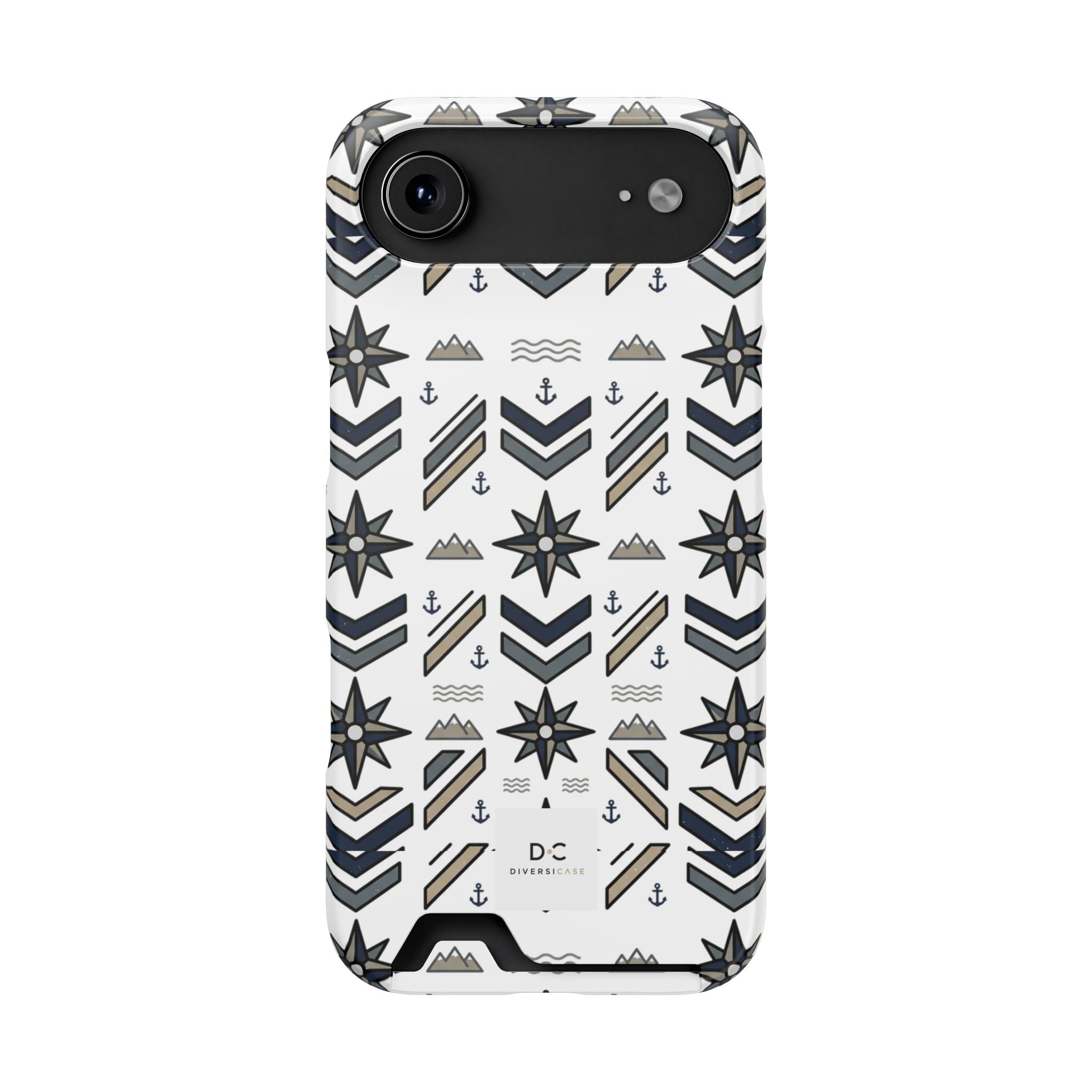 Nautical Compass iPhone/Samsung Card Holder Case—