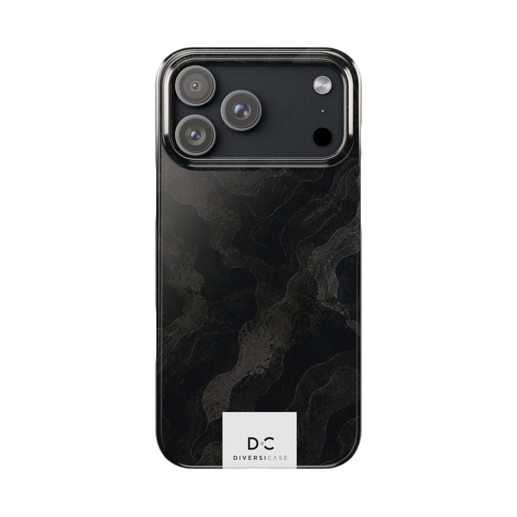 Slim Black Marble iPhone Case (no gold accent)—