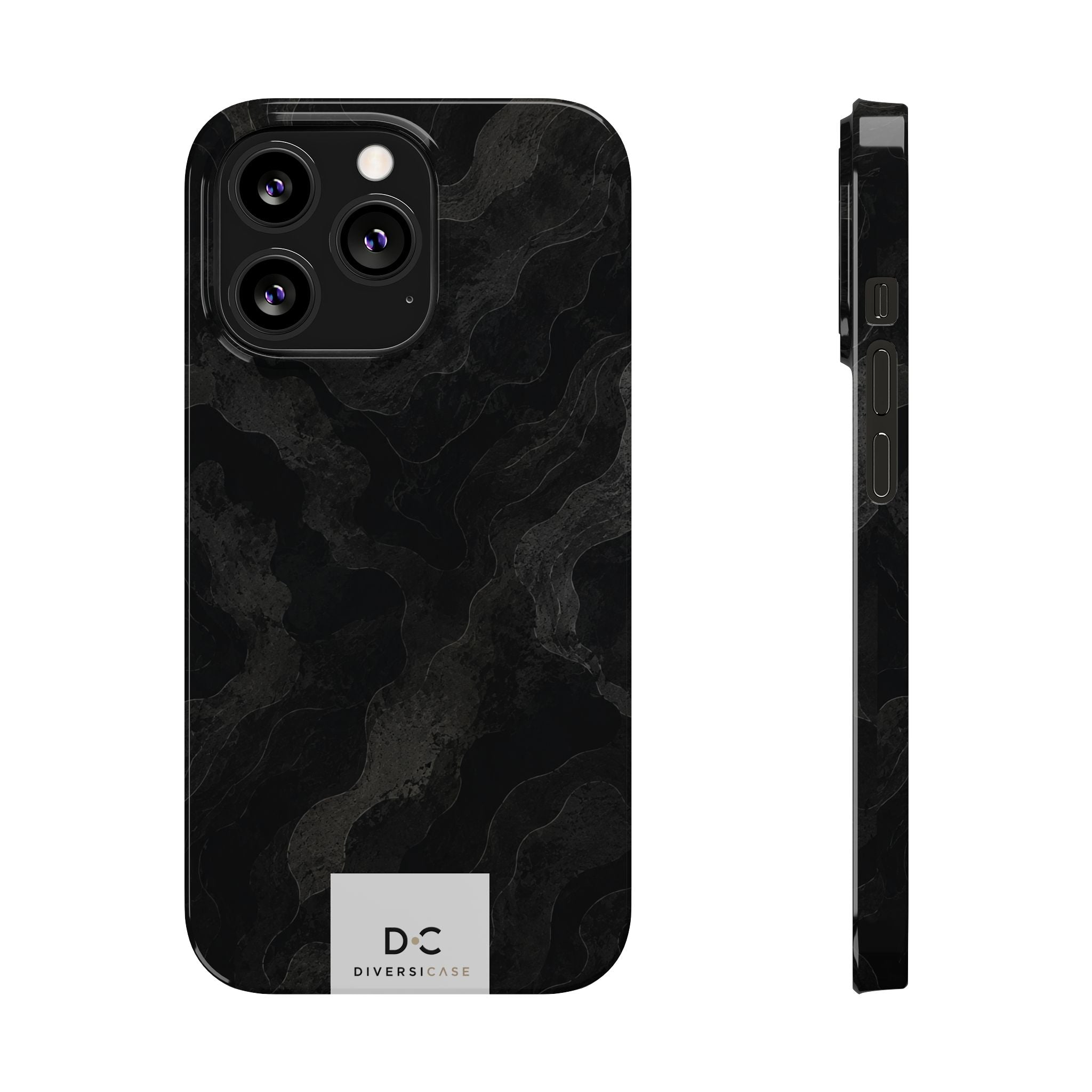 Slim Black Marble iPhone Case (no gold accent)—
