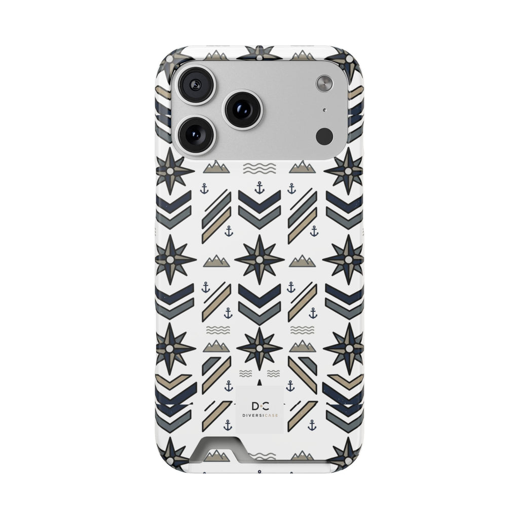 Nautical Compass iPhone/Samsung Card Holder Case—