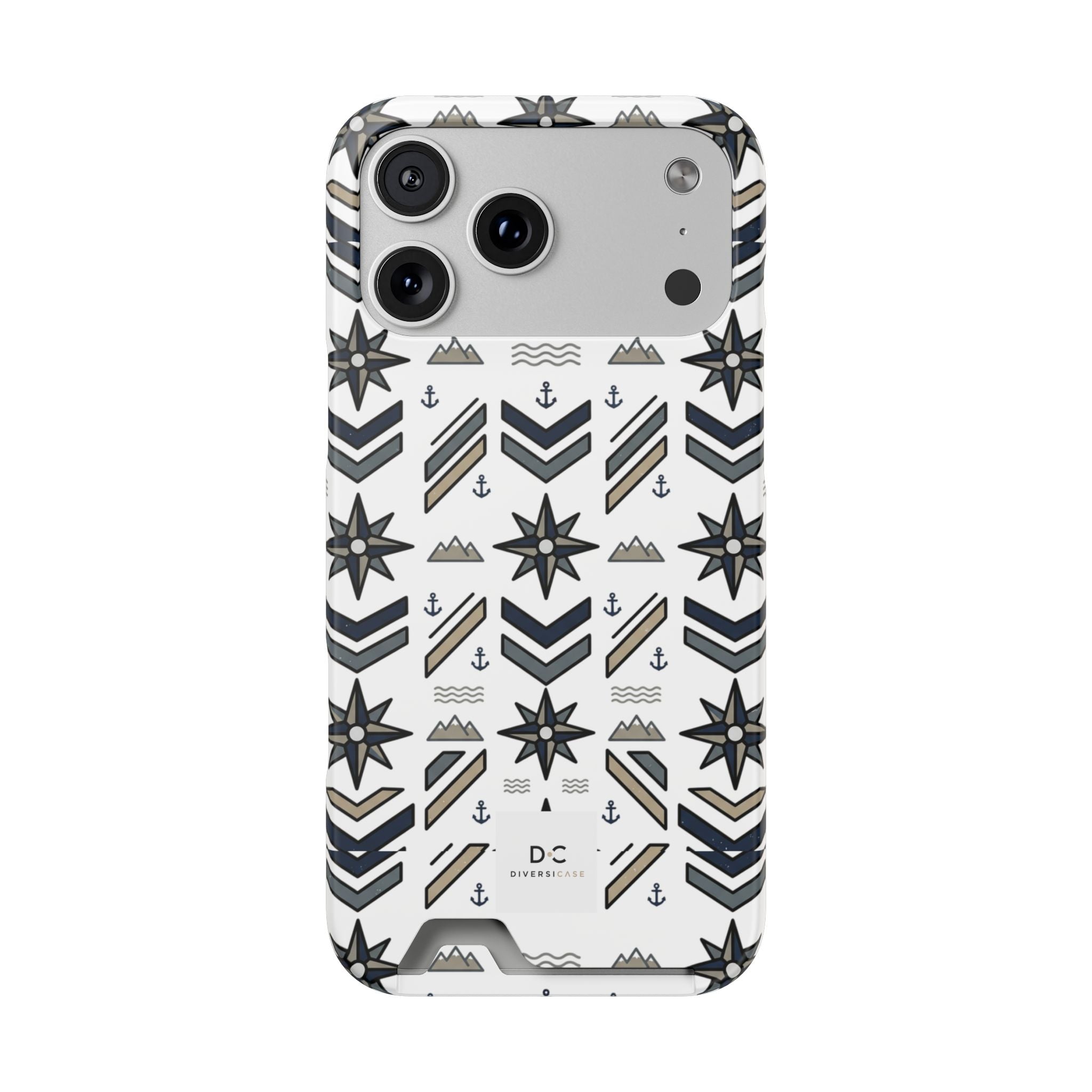 Nautical Compass iPhone/Samsung Card Holder Case—