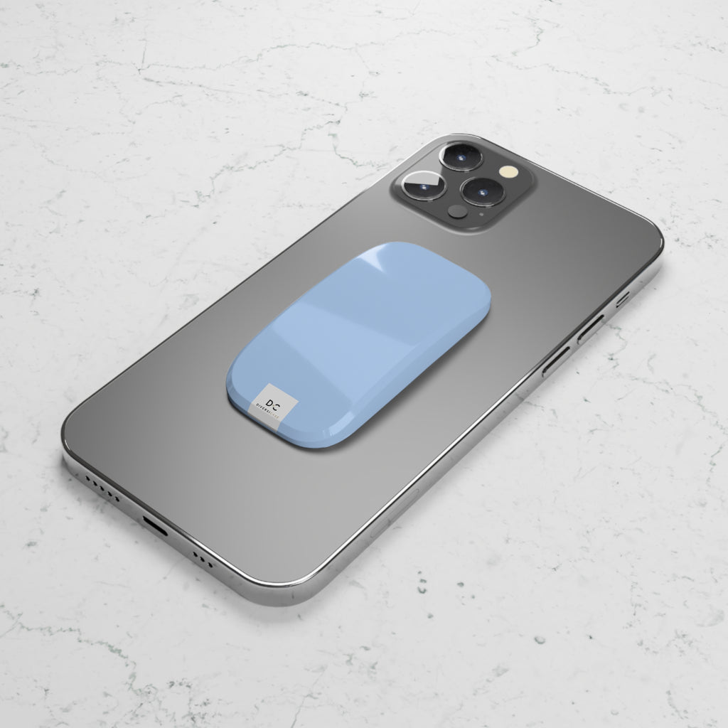 Sky Blue Phone Grip & Stand — Slim Click-On Grip