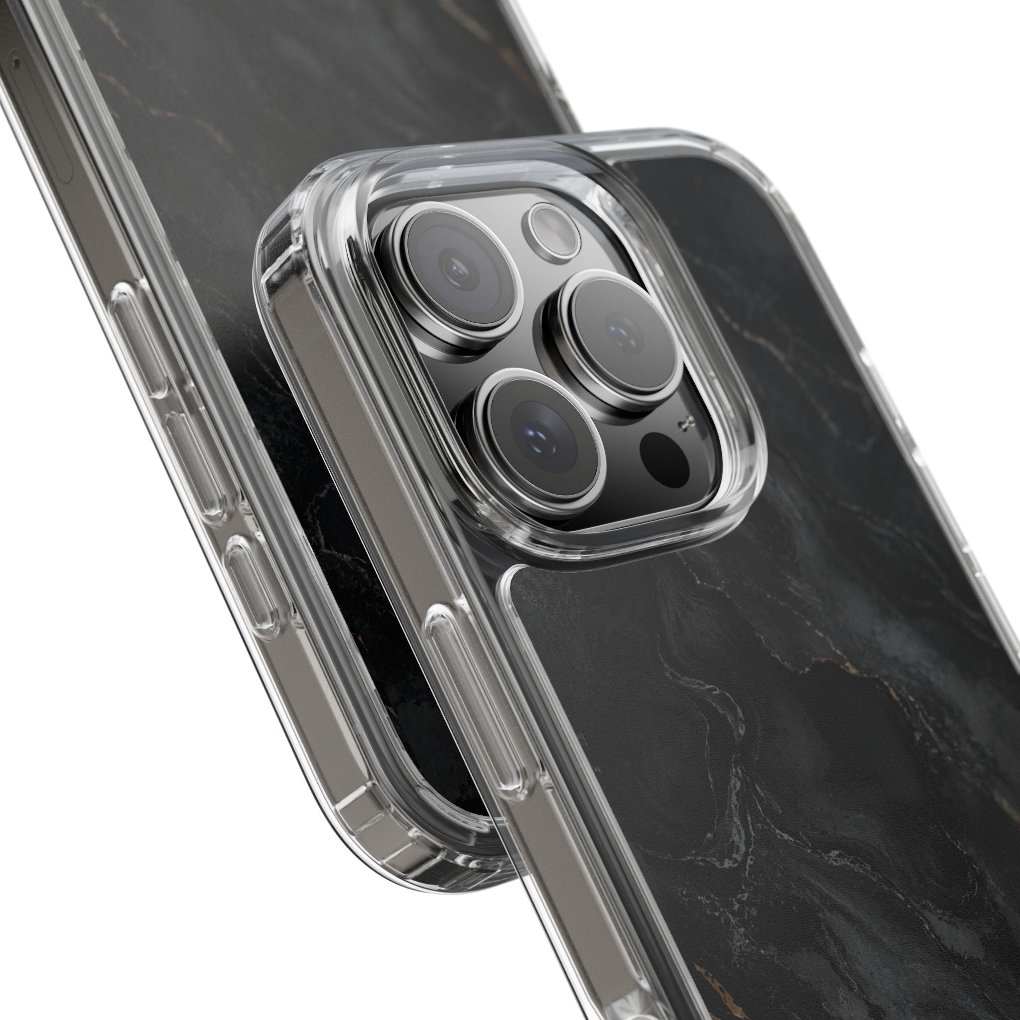 Black Marble Clear iPhone/Samsung Case—