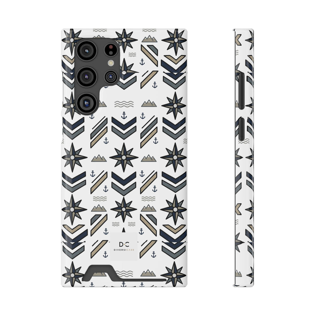 Nautical Compass iPhone/Samsung Card Holder Case—
