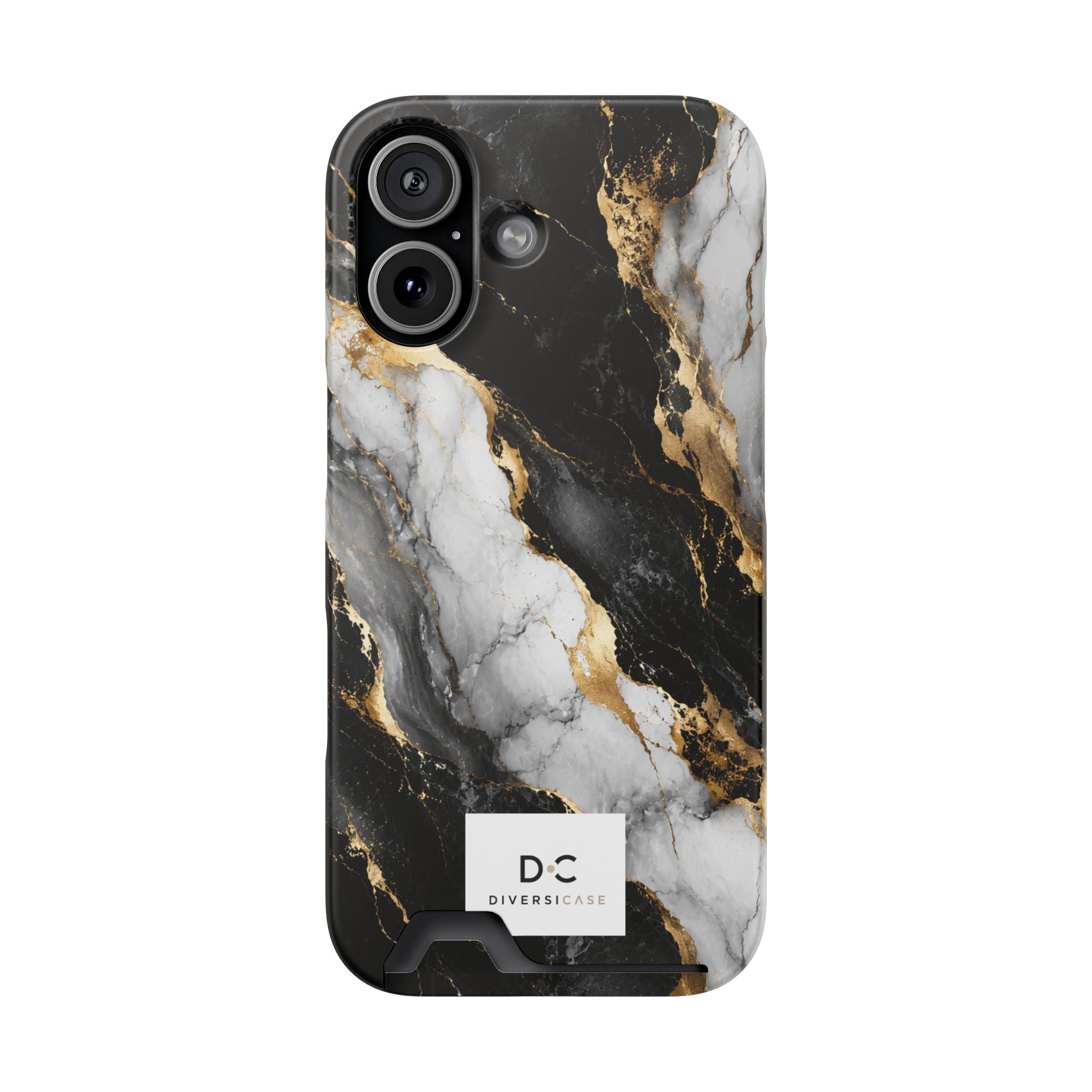 Marble Gold Card Holder iPhone 17 Case—